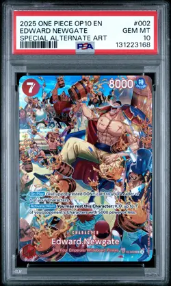 2025 ONE PIECE OP10-ROYAL BLOOD SPECIAL ALTERNATE ART #002 EDWARD NEWGATE PSA 10 - Image 1