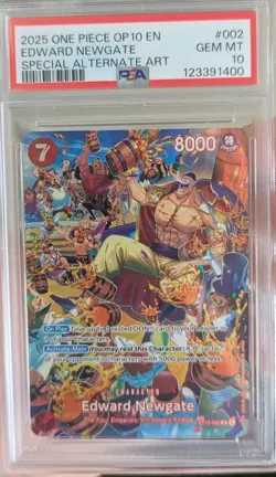2025 ONE PIECE EDWARD NEWGATE OP10-002 PSA 10 SPECIAL ALTERNATE ART ROYAL BLOOD - Image 1