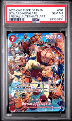 2025 ONE PIECE OP10-ROYAL BLOOD SPECIAL ALTERNATE ART #002 EDWARD NEWGATE PSA 10 - Image 1