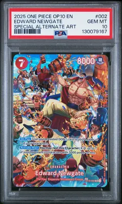 2025 ONE PIECE OP10-ROYAL BLOOD SPECIAL ALTERNATE ART #002 EDWARD NEWGATE PSA 10 - Image 1