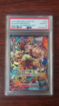 2025 ONE PIECE OP10-ROYAL BLOOD SPECIAL ALTERNATE ART #002 EDWARD NEWGATE PSA 10 - Image 1