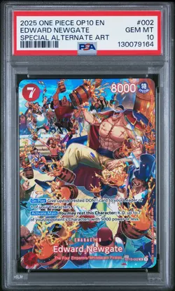 2025 ONE PIECE OP10-ROYAL BLOOD SPECIAL ALTERNATE ART #002 EDWARD NEWGATE PSA 10 - Image 1