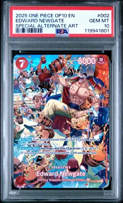2025 ONE PIECE OP10-ROYAL BLOOD SPECIAL ALTERNATE ART #002 EDWARD NEWGATE PSA 10 - Image 1