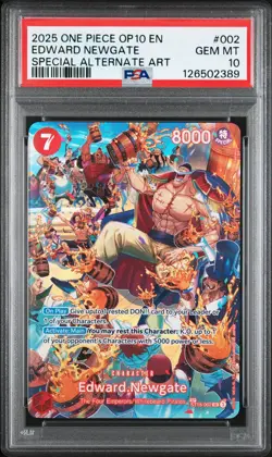 2025 ONE PIECE OP10-ROYAL BLOOD SPECIAL ALTERNATE ART #002 EDWARD NEWGATE PSA 10 - Image 1