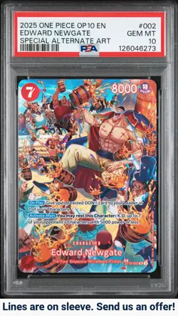 2025 One Piece Op10-Royal Blood #002 Edward Newgate Special Alternate Art PSA 10 - Image 1