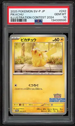 2025 POKEMON JPN SV-P PROMO ILLUSTRATION CONTEST 2024 #242 PIKACHU PSA 10 GEM - Image 1