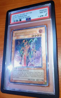YU-GI-OH! 2005 BLAST MAGICIAN 1ST EDITION FET-EN020 ULTIMATE RARE PSA NM-MT - Image 3