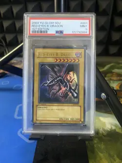 Yugioh Red Eyes Black Dragon SDJ-001 1st Edition PSA 9 Starter Deck Joey 2003 - Image 1