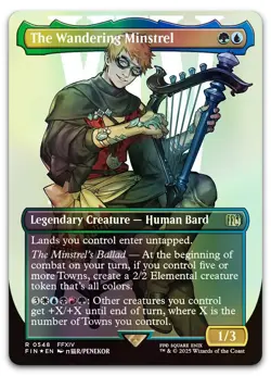 The Wandering Minstrel (Borderless) (Surge Foil) #548 NM Final Fantasy Magic MTG - Image 1