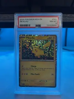 Pokemon Pikachu TCG 002/015 McDonald's Promos Holo Card 2025 PSA 8 Near Mint - Image 1