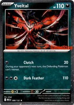 Yveltal (GameStop) Rare Miscellaneous Cards & Products 088/132 NM - Image 1