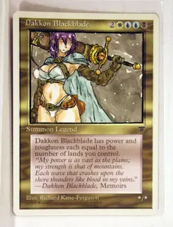 Dakkon Blackblade Altered Art Hand Painted MTG Magic the Gathering Anime Girl - Image 1