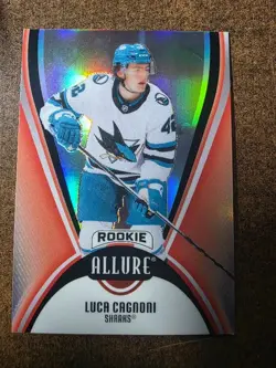 2025-26 UD Allure Hockey Luca Cagnoni RC Red Rainbow SP #139 San Jose Sharks - Image 1
