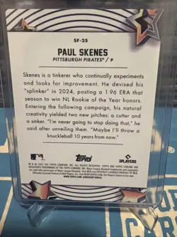 2025 Topps Chrome Cosmic #SF-25 Paul Skenes Starfractor Orange /25 SSP Case Hit - Image 2