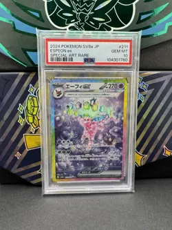PSA 10 Pokemon Card Espeon ex SAR 211/187 Terastal Festival sv8a 2024 Japanese - Image 1