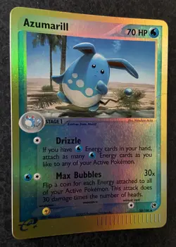 Azumarill 30/100 Reverse Holo Uncommon EX Sandstorm Pokemon - Image 3