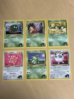 Vintage WOTC Pokemon TCG Gym Heroes Gym Challenge Erika’s Lot of 6 - Image 1