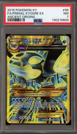 Pokemon Primal Kyogre EX XY Ancient Origins Full Art #96 PSA 7 - Image 1