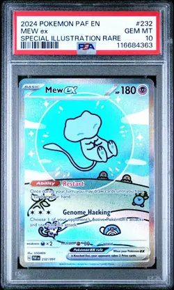 2024 POKEMON PAF EN-PALDEAN FATES SPECIAL ILLUSTRATION RARE #232 MEW EX PSA 10 - Image 1