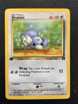 2000 Pokemon TCG Team Rocket Dratini 1st Edition 53/82 - Image 1