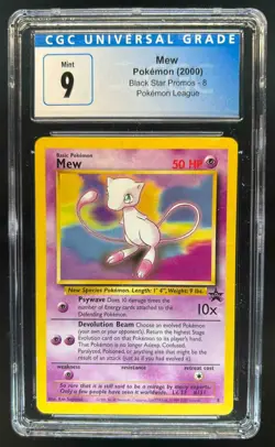 1999 Pokemon Wizards Black Star Promos Mew #8 CGC 9 - Image 1