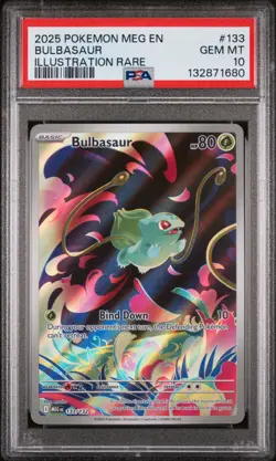 2025 POKEMON MEG EN-MEGA EVOLUTION ILLUSTRATION RARE #133 BULBASAUR PSA 10 - Image 1