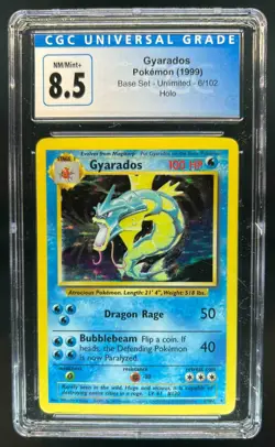 1999 Pokemon Unlimited Gyarados Rare Holo #6/102 CGC 8.5 - Image 1