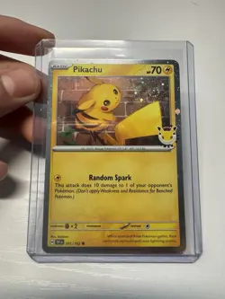 Pikachu 051 /162 Stamped 2026 Pokemon Day 30th Anniversary Promo NM 2 Swirls!! - Image 1