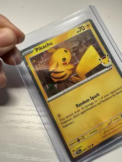 Pikachu 051 /162 Stamped 2026 Pokemon Day 30th Anniversary Promo NM 2 Swirls!! - Image 4