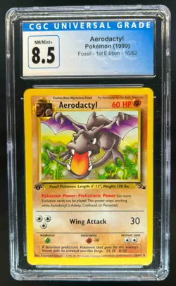1999 Pokemon Fossil 1st Edition Aerodactyl #16/62 CGC 8.5 - Image 1