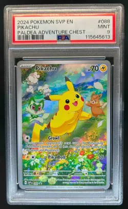 2023-25 Pokemon SV Black Star Promos SVP EN Pikachu #088 PSA 9 - Image 1