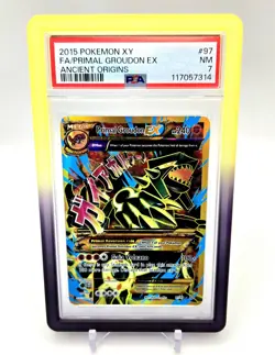 2015 Pokemon XY FA/Primal Groudon EX Ancient Origins #97/98 PSA 7 - Image 1