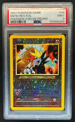 1999 Pokemon Wizards Black Star Promos Entei #34 PSA 9 - Image 1