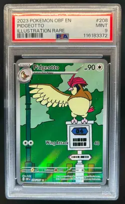 2023 Pokemon SV Obsidian Flames OBF EN Pidgeotto #208/197 PSA 9 - Image 1
