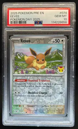2025 Pokemon SV Prismatic Eevee Reverse Holo Day Stamp 074/131 PSA 10 - Image 1