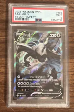 POKEMON TCG Sword & Shield Silver Tempest LUGIA V ALT ART Card 186/195 PSA 9 - Image 2