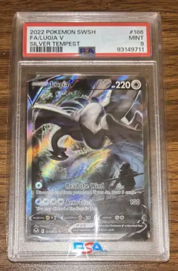 POKEMON TCG Sword & Shield Silver Tempest LUGIA V ALT ART Card 186/195 PSA 9 - Image 4