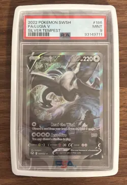 POKEMON TCG Sword & Shield Silver Tempest LUGIA V ALT ART Card 186/195 PSA 9 - Image 5