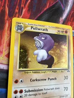 Pokemon Poliwrath Holo 9/75 Neo Discovery NM Gorgeous Looking Card WOTC - Image 5