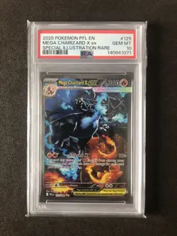 PSA 10 MEGA CHARIZARD X EX 125/094 | Phantasmal Flames Graded Pokemon Card - Image 1