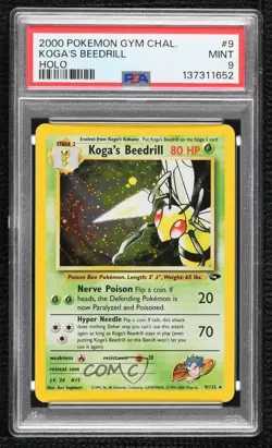 Koga's Beedrill Holo Pokemon Gym Challenge PSA 9 MINT 2000 - Image 1