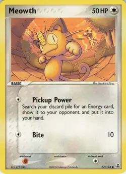 Meowth 77/113 Delta Species Common regular NM Pokemon TCG - Image 1