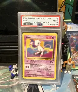 2000 Pokemon League Black Star Promo Mew #8 PSA 9 Mint - Image 1