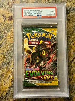 Pokemon Evolving Skies Umbreon Art Authentic Sealed Graded Booster Pack PSA 9 - Image 1