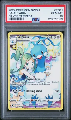 2022 POKEMON SWORD & SHIELD SILVER TEMPEST #TG11 FULL ART/ALTARIA PSA 10 - Image 1