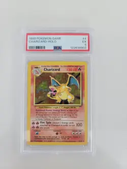 1999 POKEMON BASE SET UNLIMITED #4 CHARIZARD-HOLO PSA 5 - Image 1