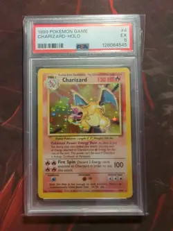 1999 POKEMON BASE SET UNLIMITED #4 CHARIZARD-HOLO PSA 5 - Image 1