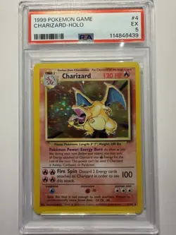 1999 POKEMON BASE SET UNLIMITED #4 CHARIZARD-HOLO PSA 5 - Image 1