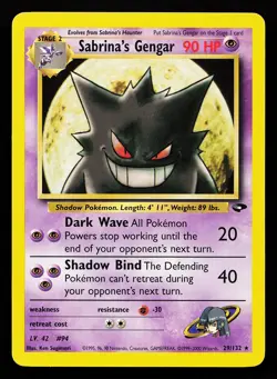 Sabrina's Gengar 29/132 Rare Gym Challenge Pokemon Card - Image 1