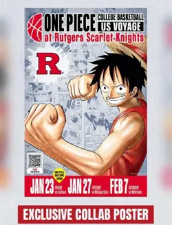 One Piece Monkey D. Luffy College Basketball SEALED Promo Card & Poster RUTGERS - Image 4